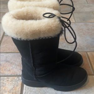 Ugg Black Suede Slip On Boot